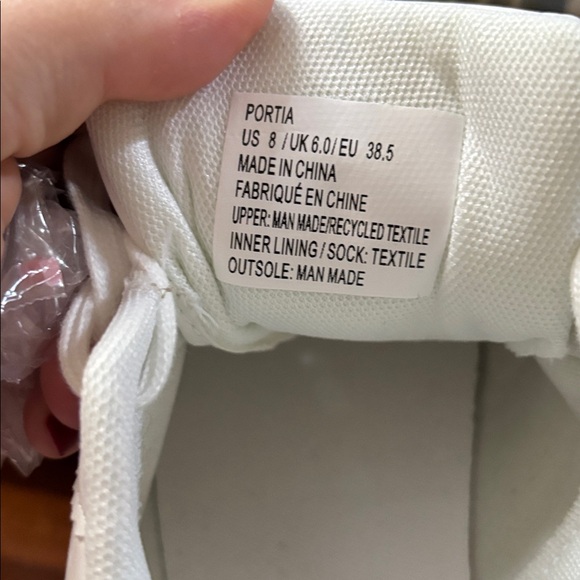 JustFab Women's white and black Portia sneakers - Picture 3 of 5